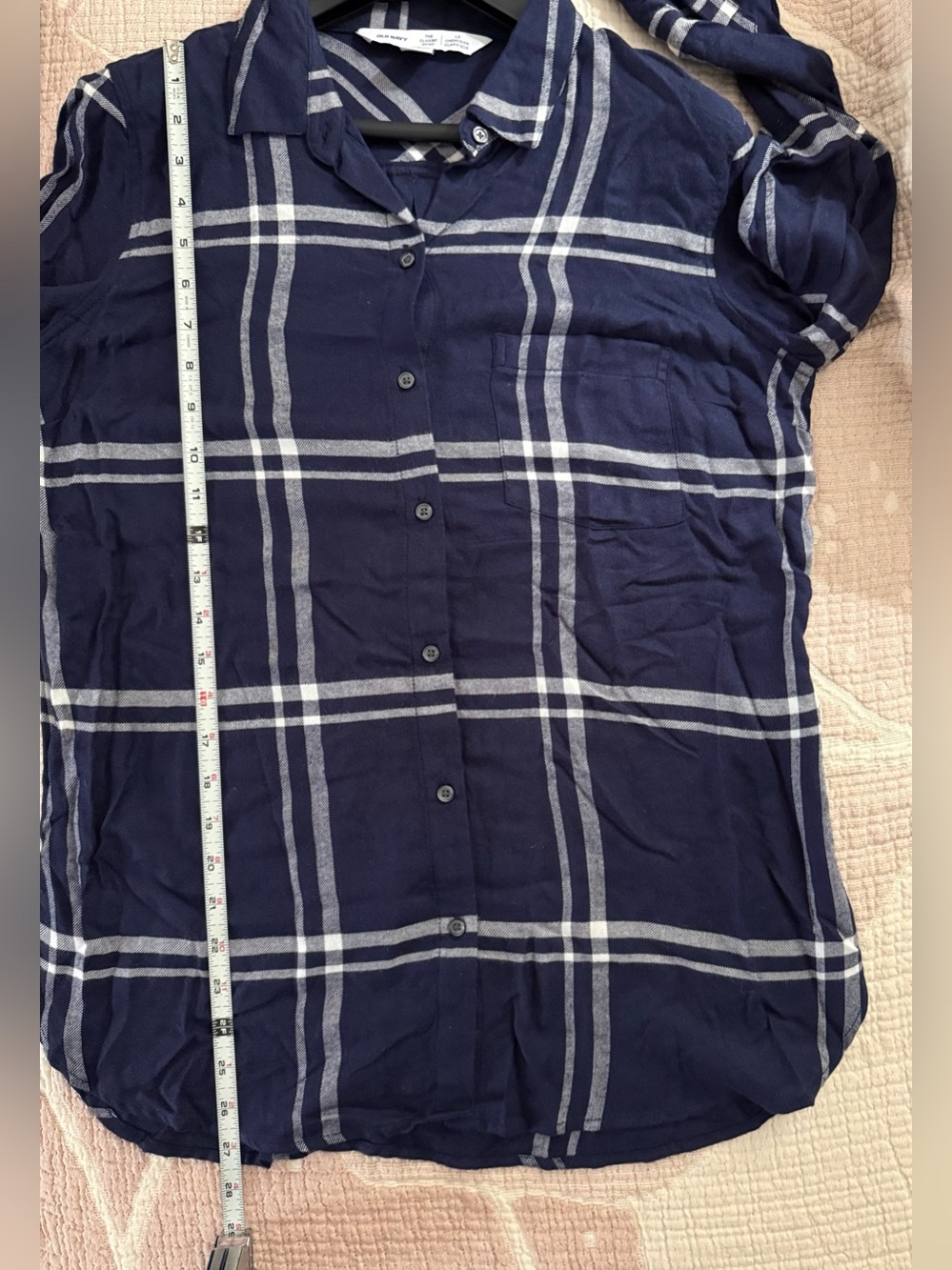 DARK BLUE & WHITE LONG SLEEVE SHIRT - Picture 8 of 9